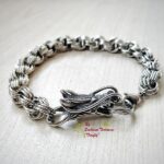 ръчно изработена гривна от стомана Дракон