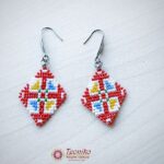 Ръчно изработени обеци с Добруджанска шевица