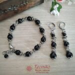 Ръчно изработен комплект Борей с черен турмалин